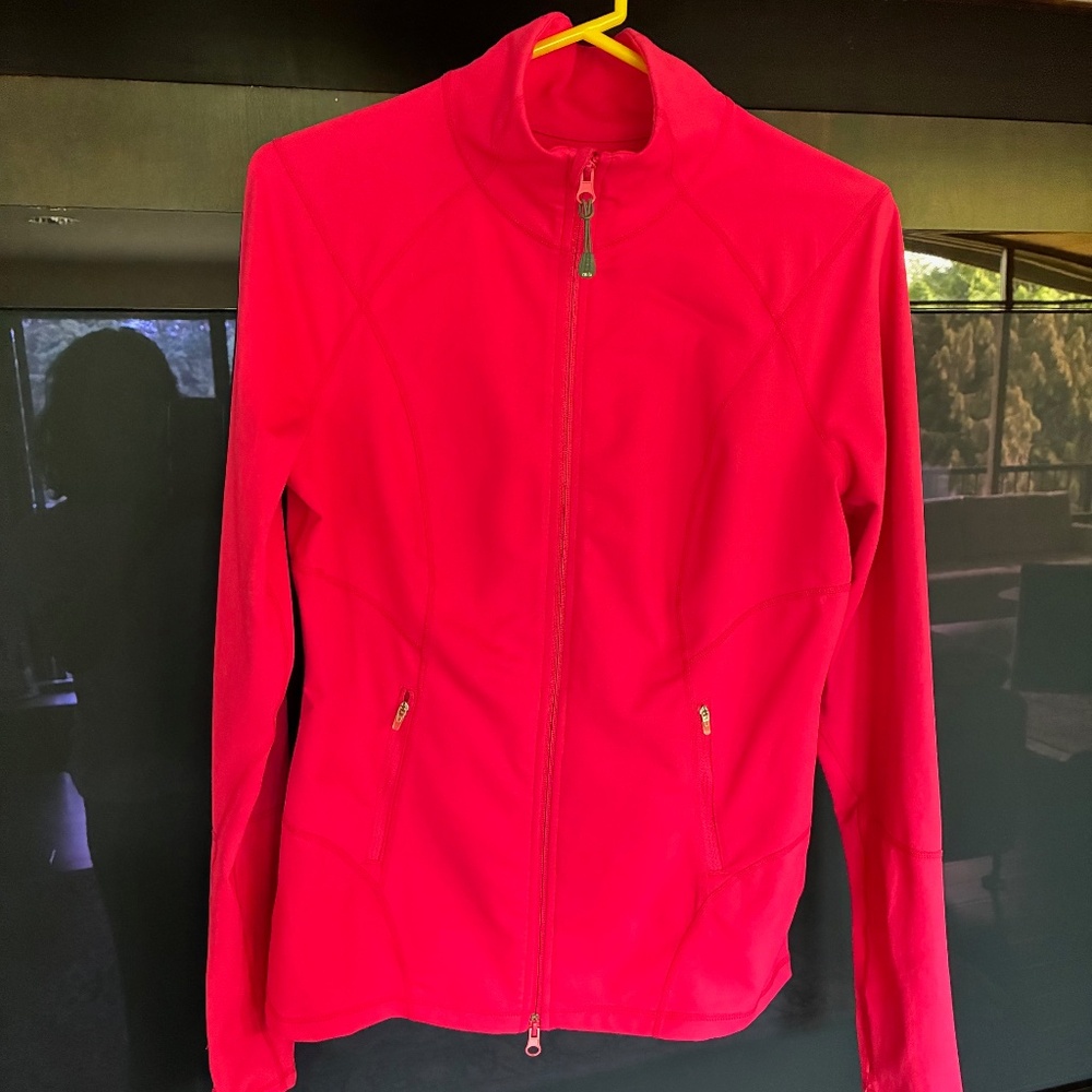 Zella Zip Front Jacket Bright Coral Size M